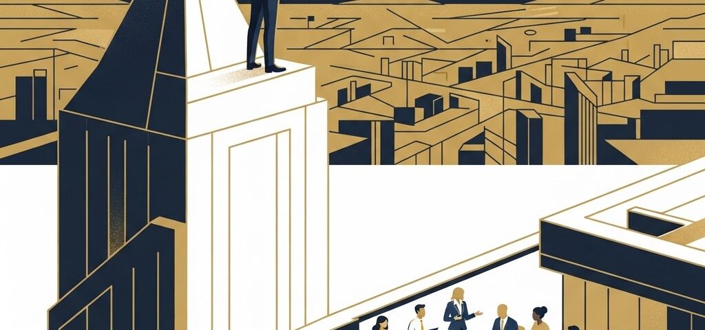 CEO standing alone at a mountain peak - executive loneliness and peer advisory